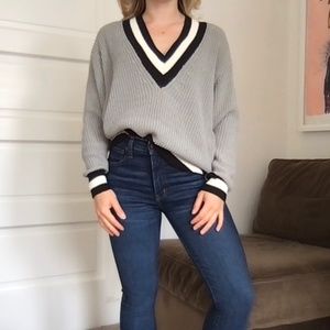 Mango - Varsity V-neck Sweater